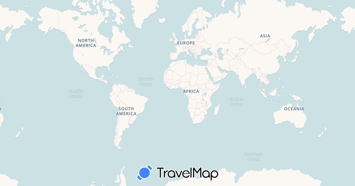 TravelMap itinerary: driving, bus, plane, hiking, boat, motorbike in France, Netherlands, Philippines, Taiwan (Asia, Europe)
